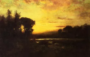 Wetlands at Sunset by William Keith Oil Painting