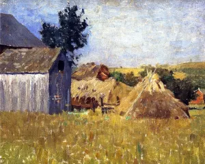 Gray Barn by William Langson Lathrop Oil Painting