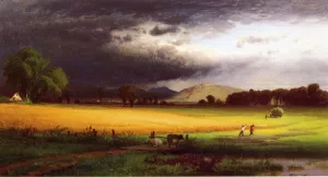 Harvest Scene - Valley of the Delaware by William M. Hart Oil Painting