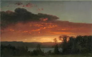 Sunset over the Lake by William M. Hart Oil Painting