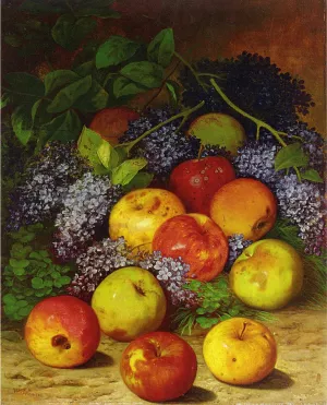 Apples and Lilacs by William Mason Brown Oil Painting