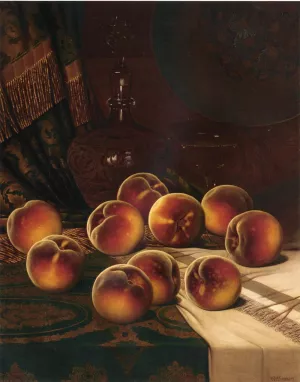 Still Life with Peaches by William Mason Brown Oil Painting