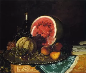 Still Life with Watermelon by William Mason Brown Oil Painting