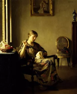 Woman Sewing by William Mcgregor Paxton Oil Painting