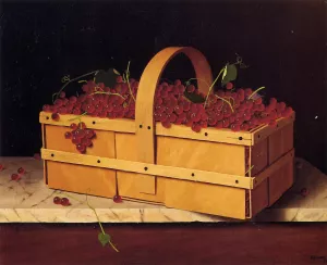 A Basket of Catawba Grapes by William Michael Harnett Oil Painting
