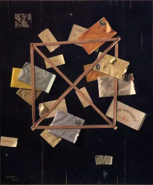Mr. Hulings' Rack Picture by William Michael Harnett Oil Painting