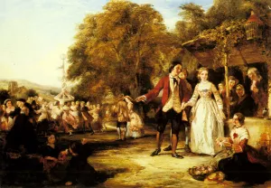 A May Day Celebration by William Powell Frith Oil Painting