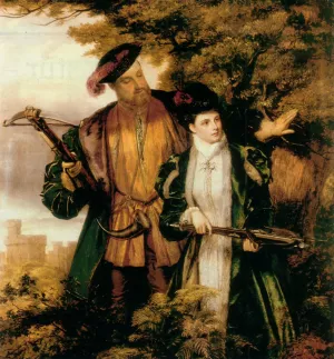 King Henry and Anne Boleyn Deer Shooting in Windsor Forest by William Powell Frith Oil Painting