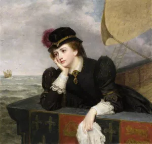 Mary, Queen of Scots Bidding Farewell to France, 1561 by William Powell Frith Oil Painting