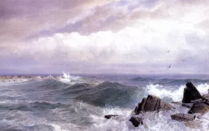 Gull Rock, Newport, Rhode Island by William Trost Richards Oil Painting