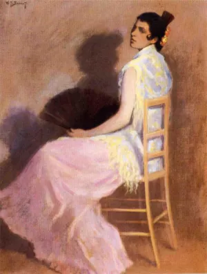 Spanish Woman with a Fan by William Turner Dannat Oil Painting
