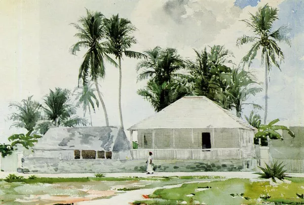 Cabins, Nassau Oil painting by Winslow Homer