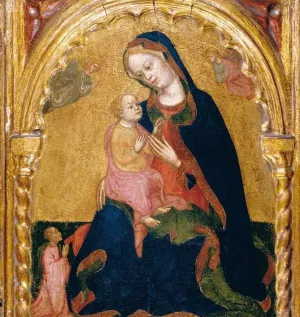 Madonna of Humility with a Donor and Angels by Zanino Di Pietro Oil Painting